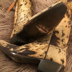 Pony hair acid washed boots by Stetson.